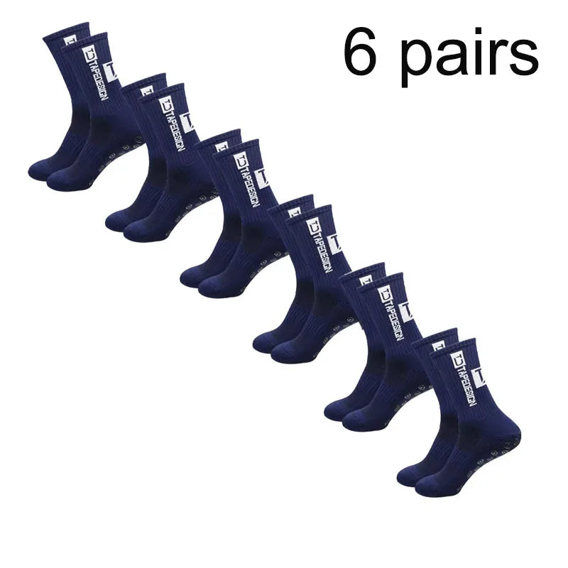 6 pairs of football socks sports socks men's mid-calf socks silicone non-slip dot socks basketball yoga socks
